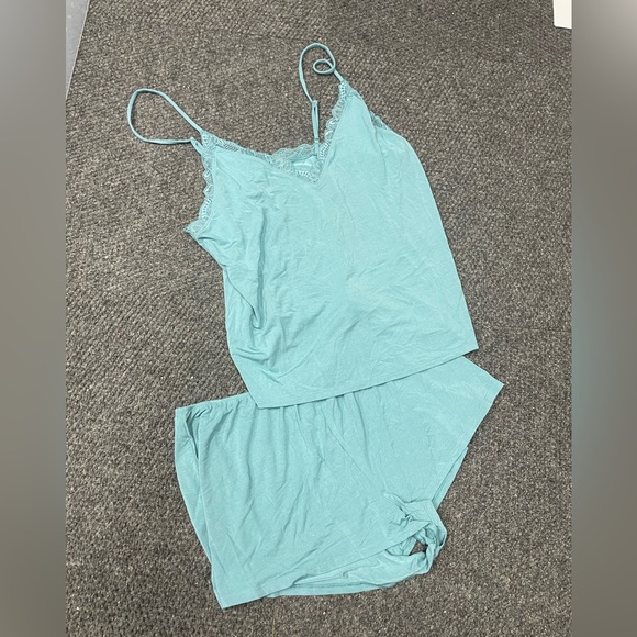 Victoria's Secret Other - Victoria's Secret Cami Sleep short set NWT size Medium teal green blue lace